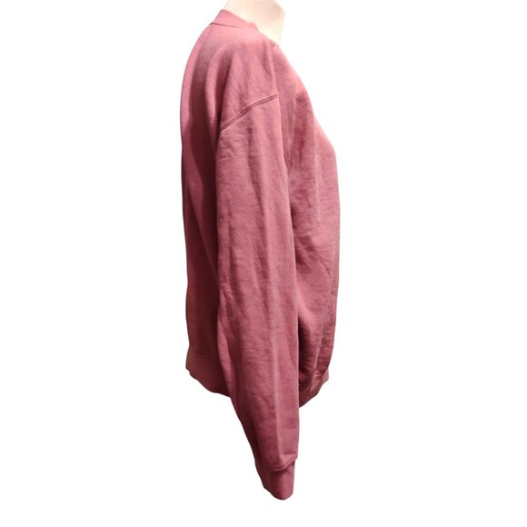 Eighty Eight M Mauve Pink Crewneck Sweatshirt Astronaut Embroidery Pullover Cozy - Picture 3 of 7